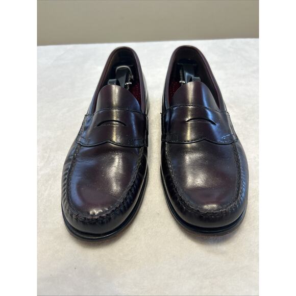 G.H. Bass Weejuns Men’s Size 10 D Burgundy Leather Loafers Slip On Dress Shoes - Picture 1 of 9